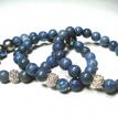 Blue sponge coral with pearl and rhodium-plated pave crystal