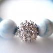 Light blue hemimorphite with rhodium-plated pave crystal